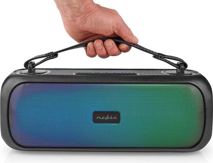 Immagine prodotto Nedis Bluetooth® Party Boombox 4,5 ore 2,0 30 W Riproduzione multimediale: AUX/USB Collegabile IPX5 (4.50 h, Corrente elettrica)