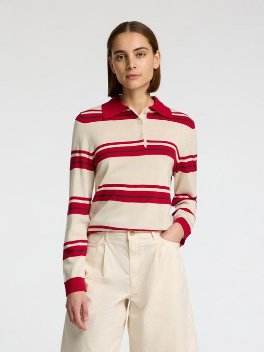 Actual product image Selected Femme 100% Merinowoll Langarm-Poloshirt (S)
