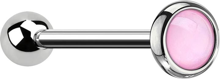 Produktbild Star Piercing Micro Barbell silber mit Epoxidstein pink (ohne Messing, Chirurgenstahl 316L)