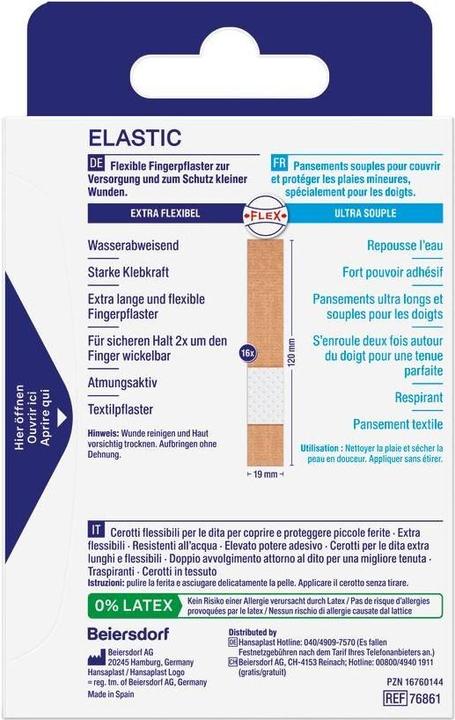 Label énergétique Hansaplast Finger Pflaster Elastic (16 x)