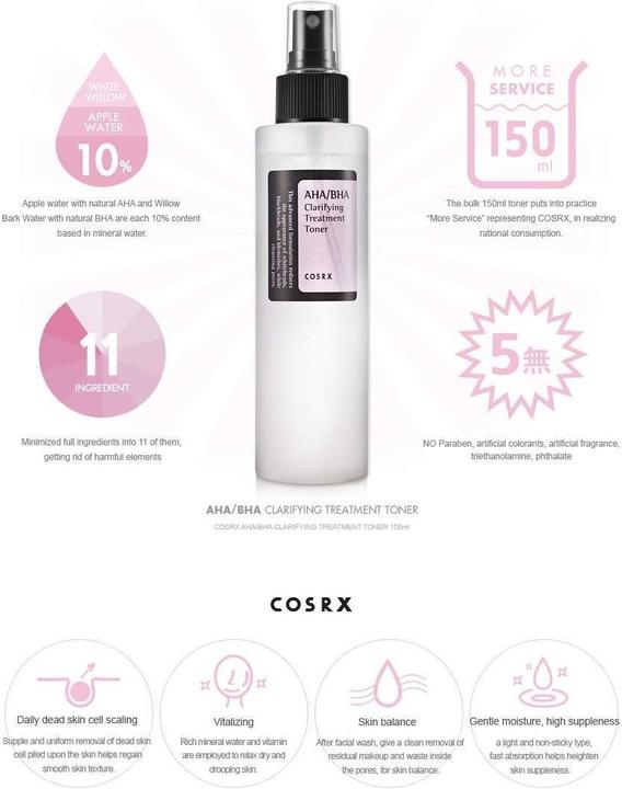 Image du produit Cosrx AHA/BHA Clarifying Treatment Toner (Lotion tonique, 150 ml)