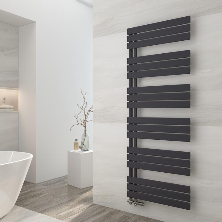 Actual product image Emke Bathroom Radiator Towel Rail Adjustable Temperature Control 160x60cm Black 958W (958 W)