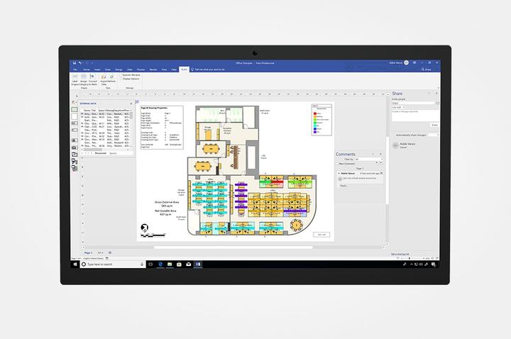 Actual product image Microsoft Visio Professional 2021 Win French P8 1 License Medialess (1 Devices)