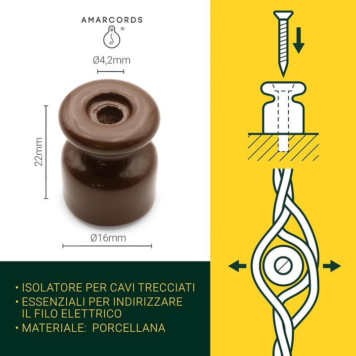 Produktbild Amarcords Porzellan-Isolatoren für Textilkabel