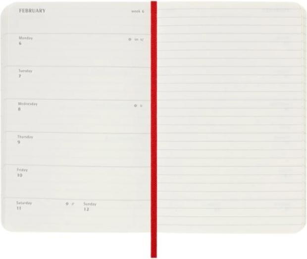 Actual product image Moleskine 12 Months Weekly Notebook 2024, Pocket/A6, Scarlet Red (9 x 14 cm, English)