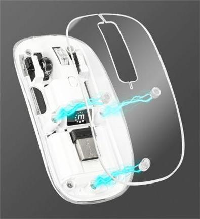 Immagine prodotto Manhattan Mouse MH trasparente 4D, bianco (Senza fili)