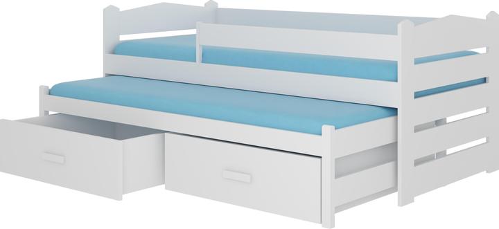 Produktbild ADRK Furniture Doppelbett mit Geländer und Matratzen TIARRO 200x90 (200 x 90 cm)