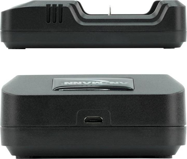 Actual product image Ansmann Charger Lithium 2 for 1-2 Li-Ion battery 3.6V, 3.7V with LED charge status indicators, black (1 pcs., Chargers without battery)