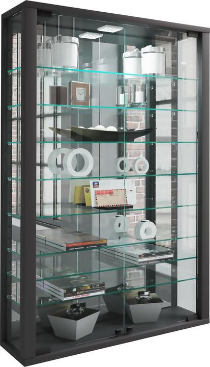 Actual product image VCM Collection Wall Display Case Wood Glass Vitrosa Mini Mirror (59 x 18 x 91 cm)