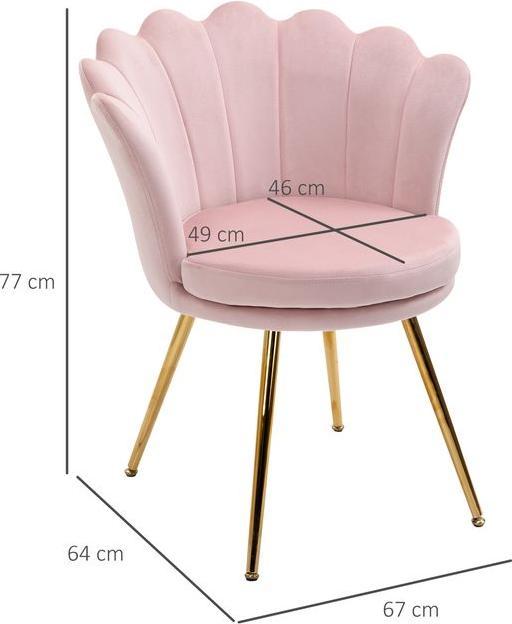 Produktbild Swisshandel24 Sessel Wohnzimmer Relaxsessel Loungesessel mit Metallbeine, Samtoptik Rosa