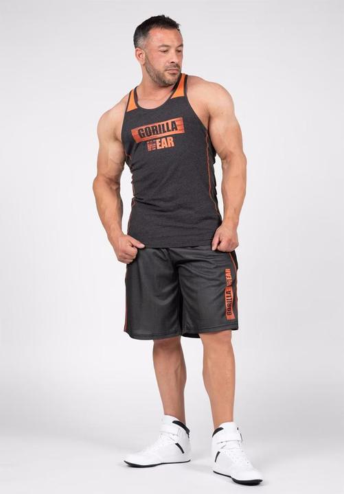 Produktbild Gorilla Wear Wallace Mesh Shorts Grau/Orange (S, M)