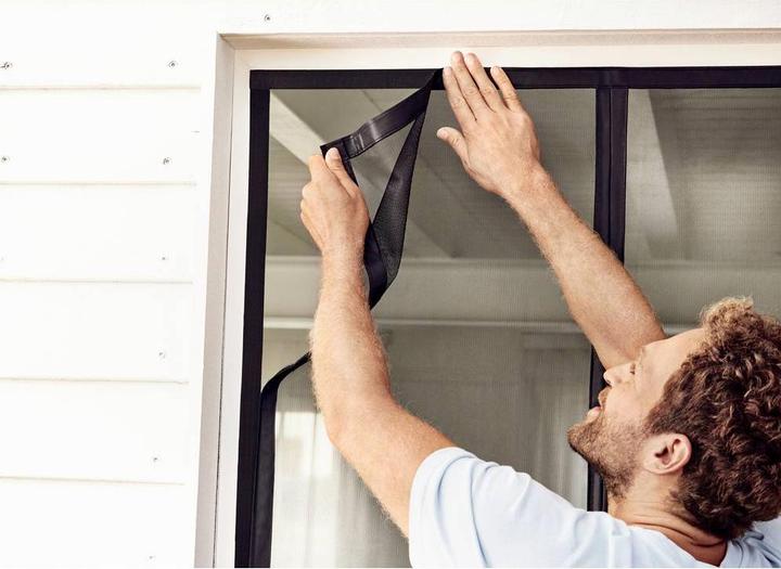 Actual product image tesa Insect screen magnetic curtain for balcony and patio doors, self-closing, mounting without drilling (90 x 210 cm)