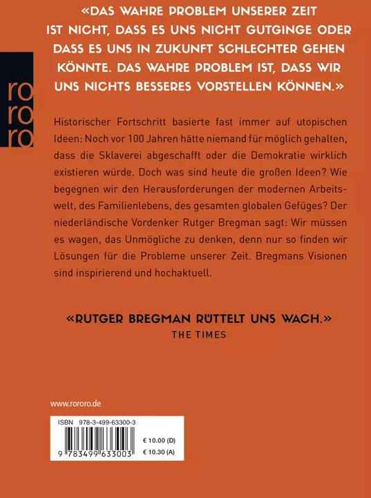 Produktbild Utopien für Realisten (Deutsch, Rutger Bregman, 2019)