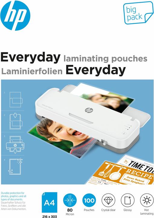 HP Everyday Laminierfolien (A4, 100 Stück, 80 µm)