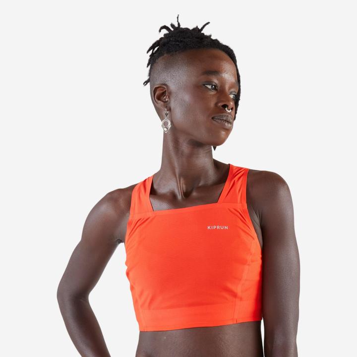 Image du produit Kiprun Crop top de Running léger Femme - Race crop 900 Light rouge Méline ROLLIN (S)