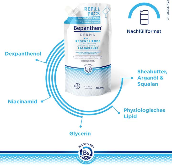 Produktbild Bepanthen Derma Regenerierende Körperlotion - Nachfüllbeutel (Körperlotion, 400 ml)