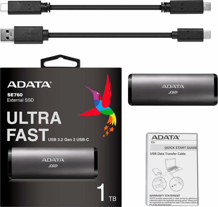 Actual product image Adata SE760 SSD 256 GB (0.26 TB)