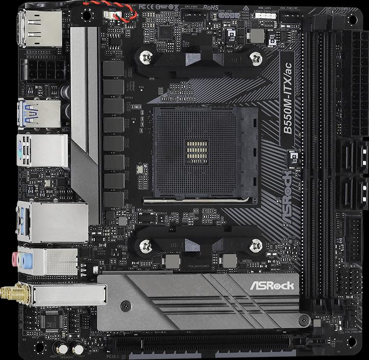 Actual product image AsRock B550M-ITX/ac (AM4, AMD B550, Mini-ITX)
