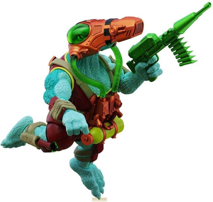 Actual product image Boss Fight Studio Saurozoic Warriors action figure Javvik Mosa Mosasaurus (Underwater Assault) 15 cm
