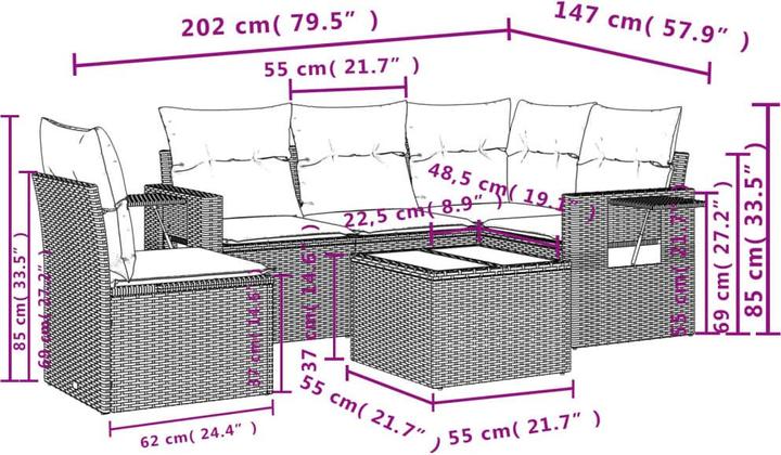Produktbild VidaXL 10-tlg. Garten-Lounge-Set mit Kissen