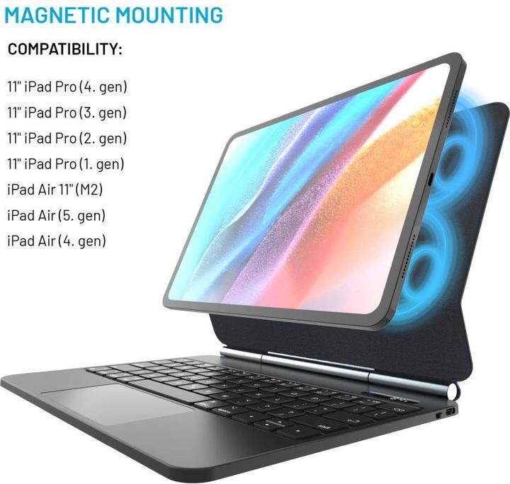 Actual product image Fixed Typee for Apple iPad Pro 11" and iPad Air 10.9", EN, black