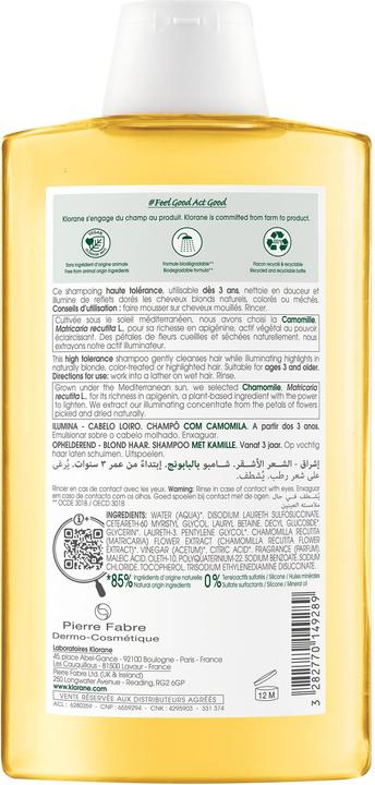 Actual product image Klorane Camomille organic shampooing (400 ml, Liquid shampoo)