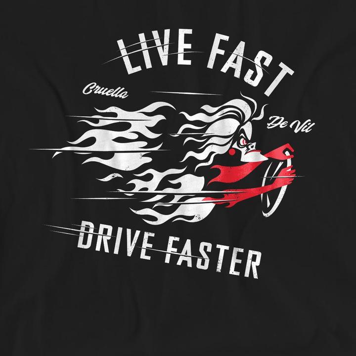 Immagine prodotto Disney Villains Live Fast, Drive Faster Maglietta Crudelia De Mon Adulto Unisex (M)
