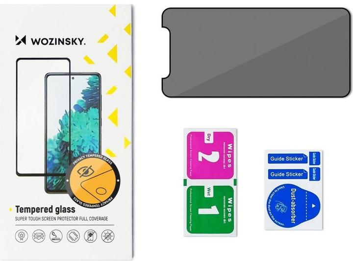 Image du produit Wozinsky Verre de protection avec filtre anti-mouchard pour iPhone 15 - noir (1 pièce(s), Apple iPhone 15)
