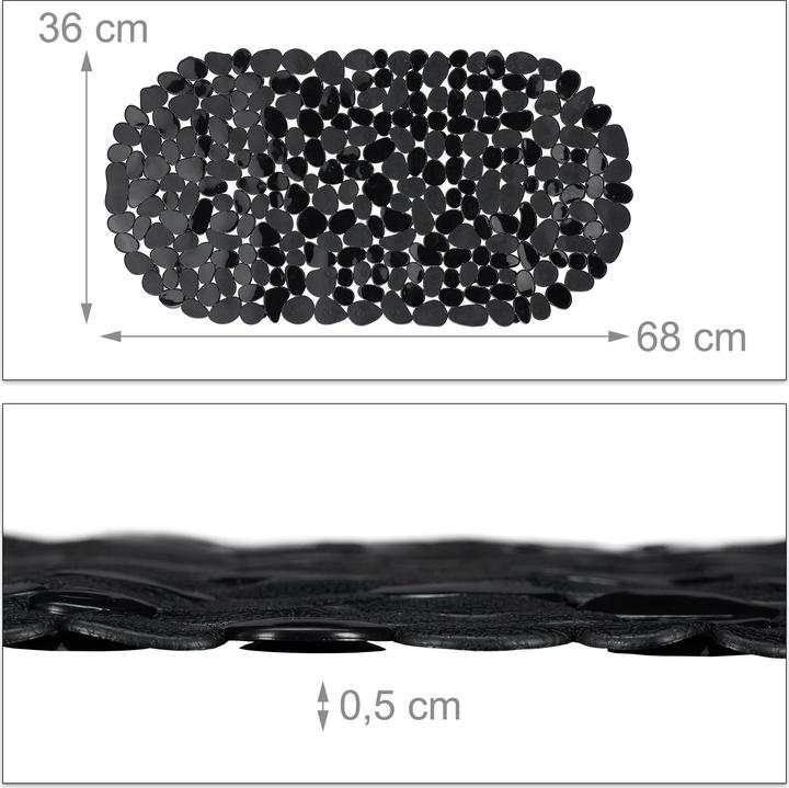 Actual product image Relaxdays Anti-Slip Bath Mat, Stone-look (36 x 68 x 0.5 cm)