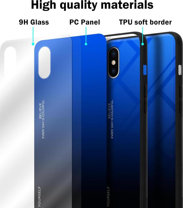 Image du produit Cadorabo Couverture en verre TPU 2 couleurs (Apple iPhone X)