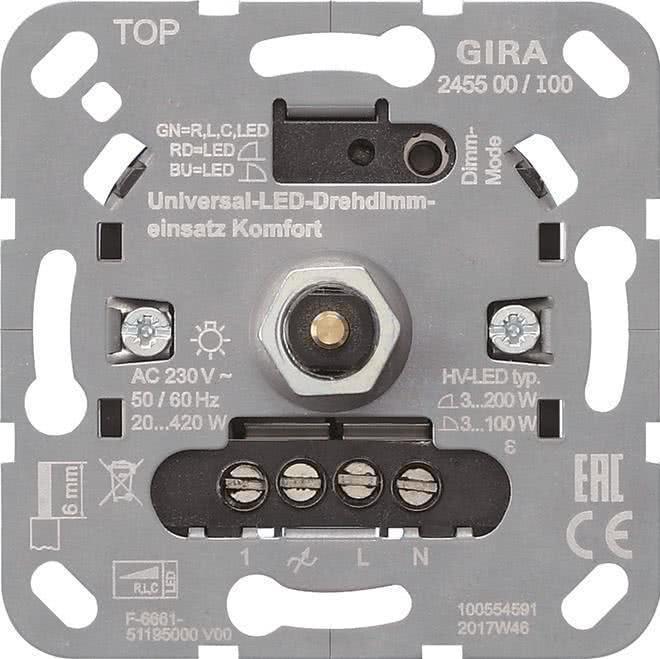 Productafbeelding Gira Universele LED draaidimmer 245500 inzet comfort