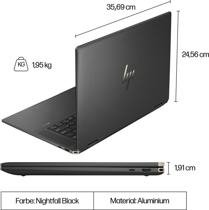 Immagine prodotto HP Spectre x360 (16", Intel Core Ultra 7 155H, 32 GB, 1000 GB, DE)