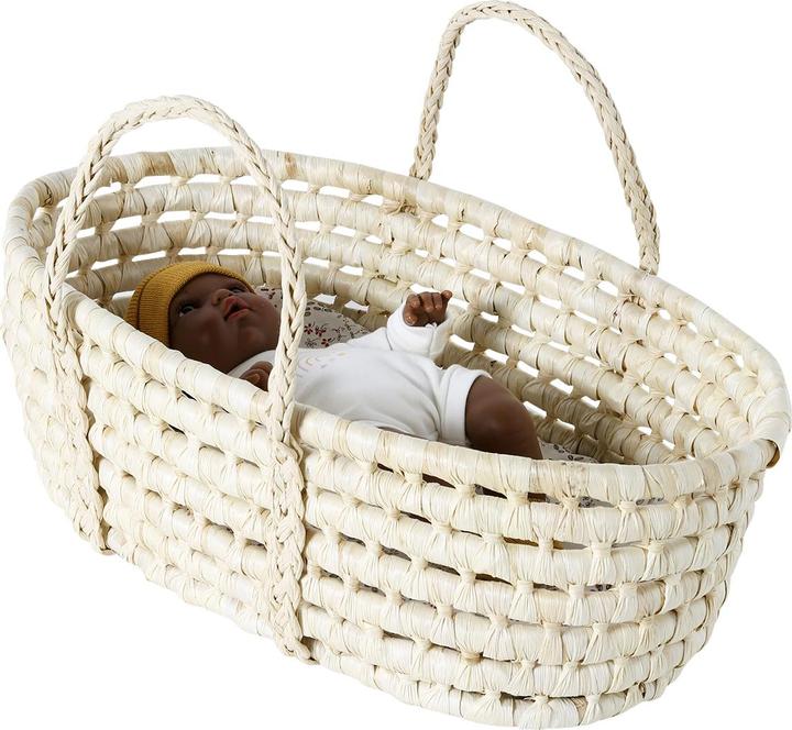Produktbild Vertbaudet Moseskorb für Puppen, Baby-Tragekorb MINI FLORA, Maisblätter