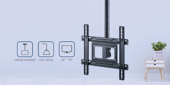 Produktbild Gembird CM-70ST-01 Vollbewegliche TV-Deckenhalterung 32 - 70 50 kg (Decke, 70", 50 kg)
