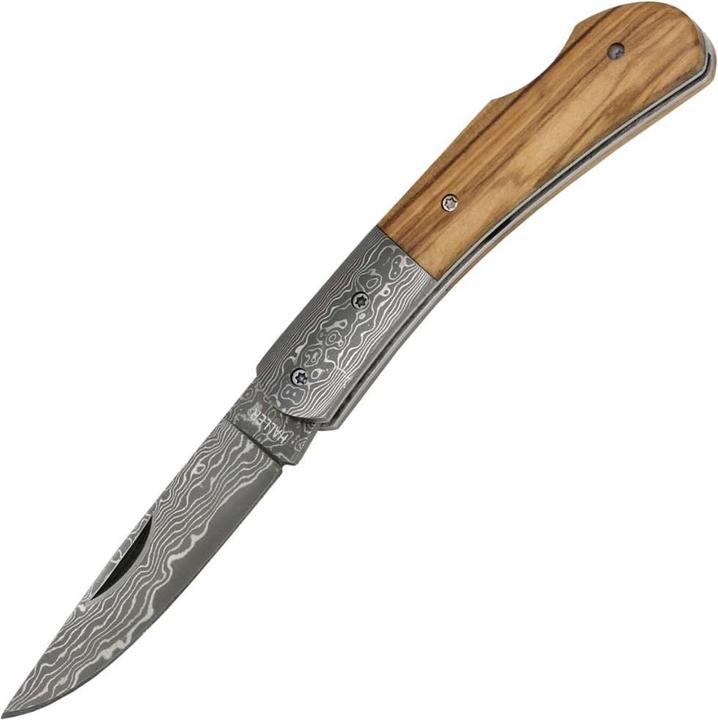 Produktbild Haller Damast-Taschenmesser Olivenholz Schlank (7 cm)