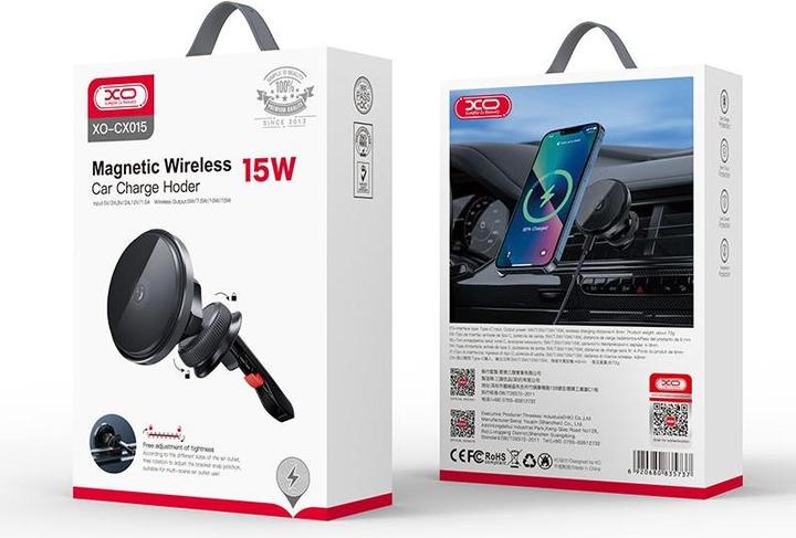 Image du produit xO support de voiture CX015 avec charge par induction noir 15W