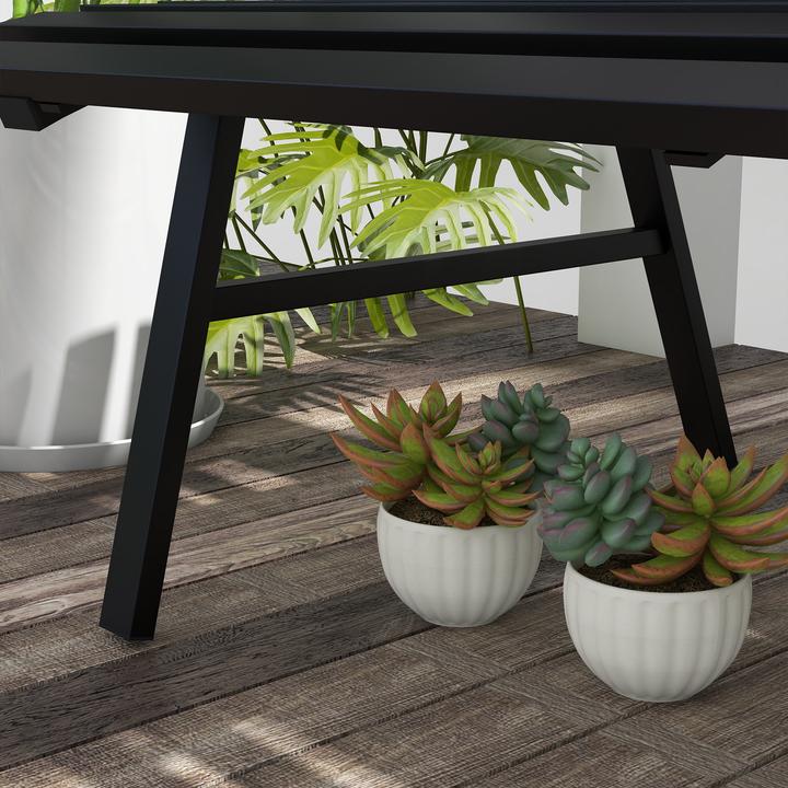 Produktbild Outsunny Gartenbank Aluminium Schwarz