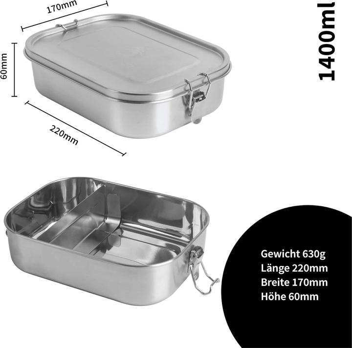 Actual product image Hydro2go Auslaufsichere Lunchbox mit Trennwand, Schneidebrett und Baumwolltasche