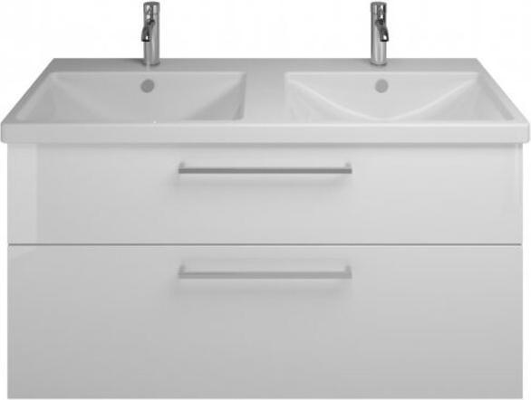 Produktbild burgbad Eqio Keramik-Doppelwaschtisch inklusive Waschtischunterschrank, Breite 1230 mm