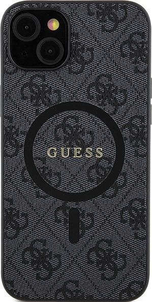 Immagine prodotto Guess GUHMP14SG4GFRK Custodia rigida per iPhone 14 / 15 / 13 6.1" in pelle nera 4G Collection Logo in (Apple iPhone 14, Apple iPhone 15, Apple iPhone 13)