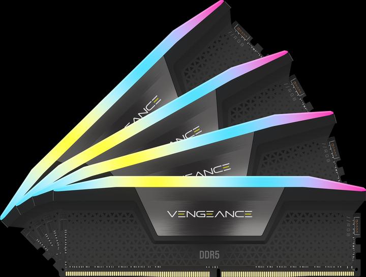Immagine prodotto Corsair DDR5, 6400MT/s 96GB 4x24GB DIMM, Unbuffered, 32-40-40-84, Std PMIC, XMP 3.0, VENGEANCE RGB DDR5 Blac (4 x 24GB, 6400 MHz, RAM DDR5, DIMM)