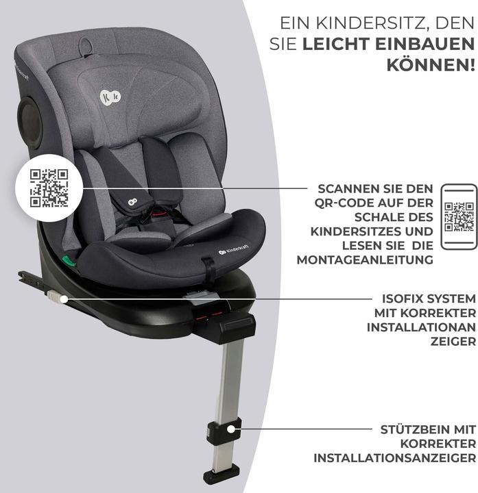 Actual product image KinderKraft Child car seat I-360 (Reboarder, ECE R129/i-Size Standard)