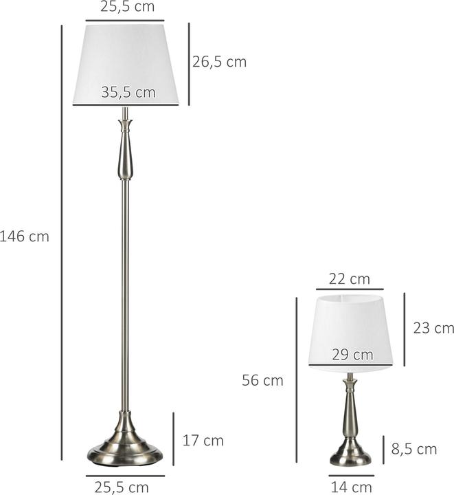 Produktbild Homcom Stehlampen-Set mit E37 Fassung (E27)