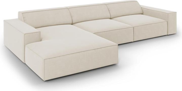 Actual product image Micadoni Velvet Left Corner Sofa, "Jodie", 4 Seats, 284x166x70Made in Europe (Corner sofa)