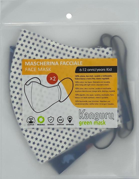 Actual product image Kanguru Green protective mask for boys (2 pcs) (No official protection class, 2 x)