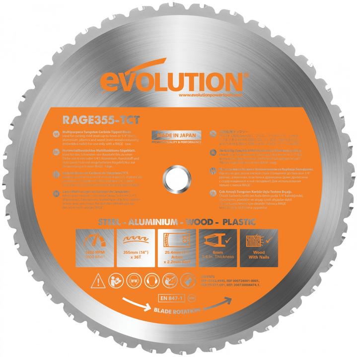 Evolution TCT Multifunktionssäge RAGE 355mm 36z (EVO-355-MULTI)