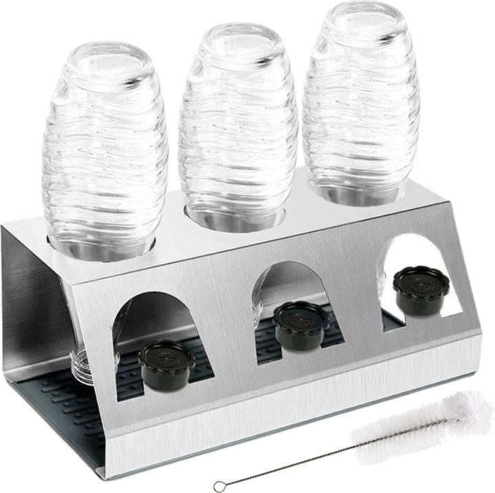 Hermex Abtropfgestell für SodaStream-Flaschen Abtropfständer Flaschenhalter Abtropfhalter