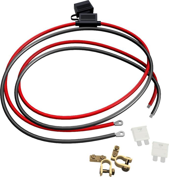Produktbild Offgridtec 1,5m 4mm² Batteriekabel M8 mit Flachsicherungshalter, 25A Sicherung und Polklemmen