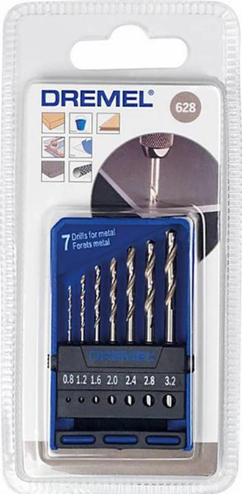 Produktbild Dremel Präzisions-Bohrersatz Ø 0,8 / 1,2 / 1,6 / 2,0 / 2,4 / 2,8 / 3,2 mm (7 Stück) (0.8, 1.60, 2.0, 1.2 mm, 2.8 mm, 3.2 mm, 2.4 mm)