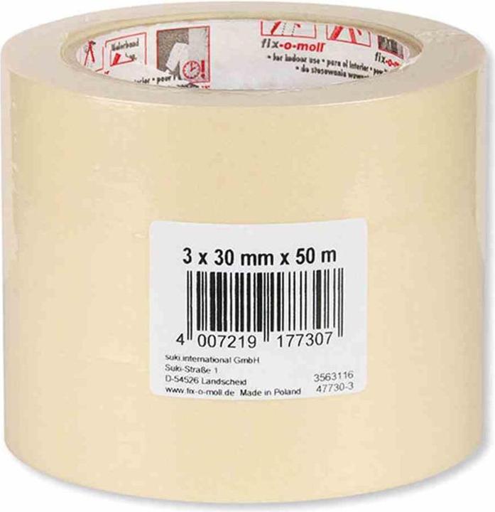 Fix-o-moll Maler-Kreppband ECO 50 m x 30 mm VE:3 Stück (30 mm)